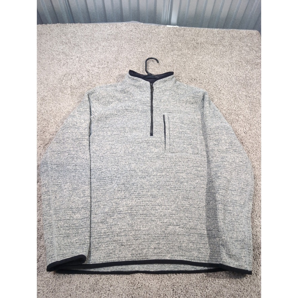 PrAna Men's Medium‎ Heather Gray Fleece Quarter Zip Pullover Sweater